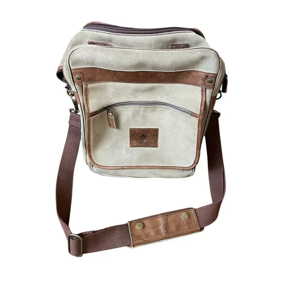 Vintage The Territory Ahead Leather Shoulder Bag Tan Brown Rugged Satchel